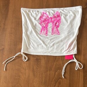 SHEIN White Top with Pink Money Bow
